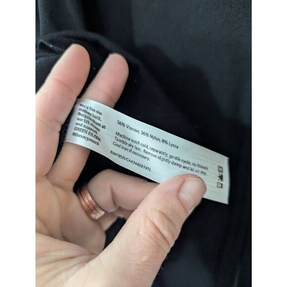 Eileen Fisher Hooded Zipper Jacket women's size XS black tunic minimalist - Picture 6 of 7